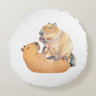 Valentine's day special capibara  round pillow  rundes kissen