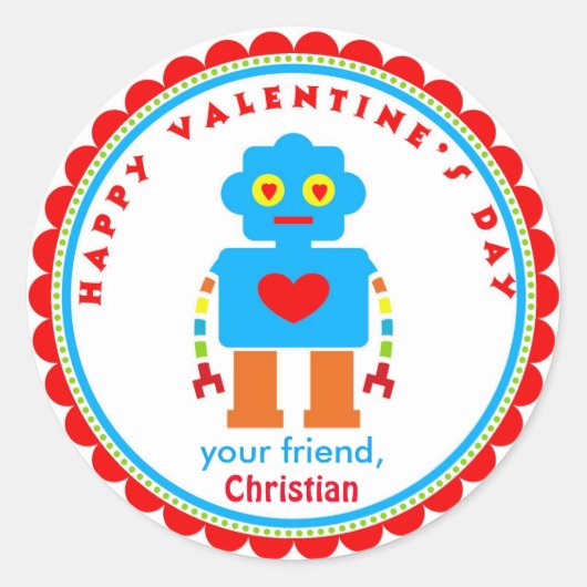 Valentine's Day Stickers Robot Stickers (Vorderseite)