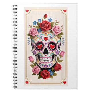Valentines Day Sugar Skull Notebook Notizblock