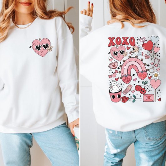 Valentine's Day Sweatshirt Back & Front Print