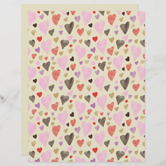 Valentine's Day Sweetheart Flat Paper Blatt II (Vorne/Hinten)