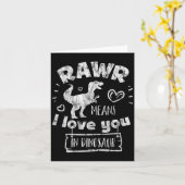 Valentine's Day T-rex Rawr Means I Love You In Din Karte (Gelbe Blume)