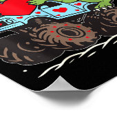 Valentines Day T Rex Riding Monster Truck Funny To Poster (Ecke)