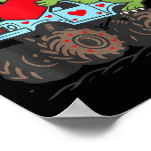 Valentines Day T Rex Riding Monster Truck Funny To Poster (Ecke)