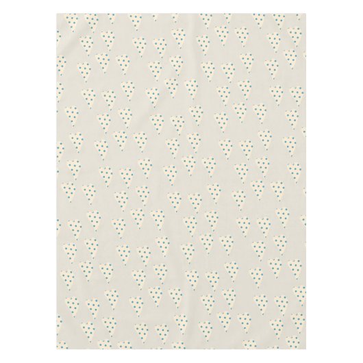 Valentine's Day Tablecloth Beige Punkt Herz Tischdecke (Vorderseite)