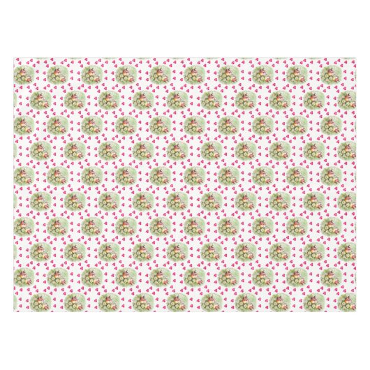 Valentine's Day Tablecloth Bird Vintag Tischdecke (Vorderseite (Horizontal))