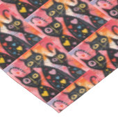 Valentine's Day Tablecloth Cat Red Hearts  Tischdecke (Schrägansicht)