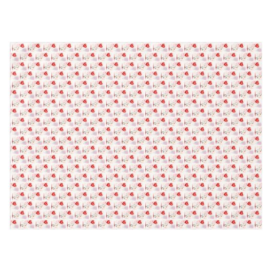 Valentine's Day Tablecloth Dog Red Hearts  Tischdecke (Vorderseite (Horizontal))