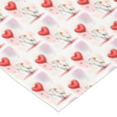 Valentine's Day Tablecloth Dog Red Hearts Tischdecke (Schrägansicht)