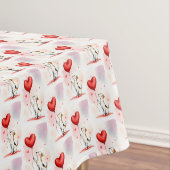 Valentine's Day Tablecloth Dog Red Hearts  Tischdecke (Beispiel)