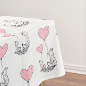Valentine's Day Tablecloth Foxy Pink Hearts Tischdecke (Beispiel)