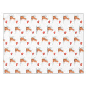 Valentine's Day Tablecloth Foxy Red Hearts  Tischdecke (Vorderseite (Horizontal))