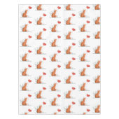 Valentine's Day Tablecloth Foxy Red Hearts Tischdecke (Vorderseite)