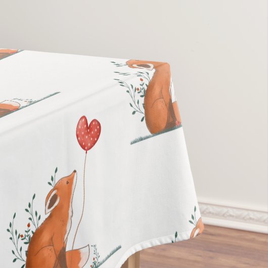 Valentine's Day Tablecloth Foxy Red Hearts Tischdecke (Beispiel)