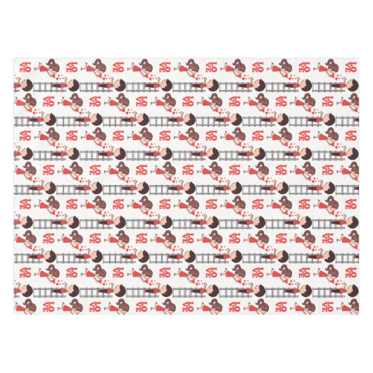 Valentine's Day Tablecloth Love Red Hearts  Tischdecke (Vorderseite (Horizontal))