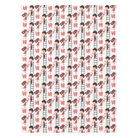 Valentine's Day Tablecloth Love Red Hearts Tischdecke (Vorderseite)