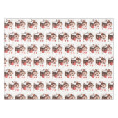 Valentine's Day Tablecloth Monkey Red Hearts Tischdecke (Vorderseite (Horizontal))