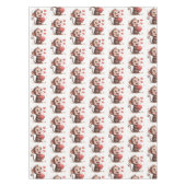Valentine's Day Tablecloth Monkey Red Hearts Tischdecke (Vorderseite)