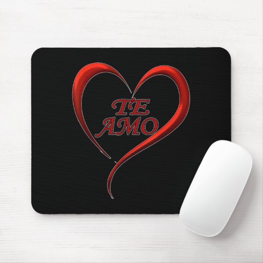 Valentines Day Te Amo Spani-shirt  Mousepad (Mit Mouse)
