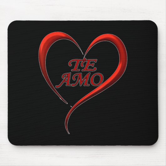 Valentines Day Te Amo Spani-shirt Mousepad (Vorne)
