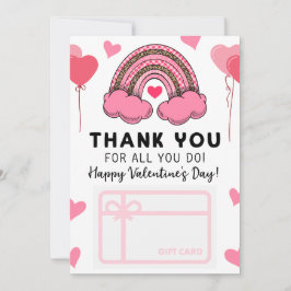 Valentine's Day Teacher Rainbow Gift Card Inhaber Einladung