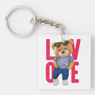 Valentine's Day Teddy Bären Liebe Design Schlüsselanhänger