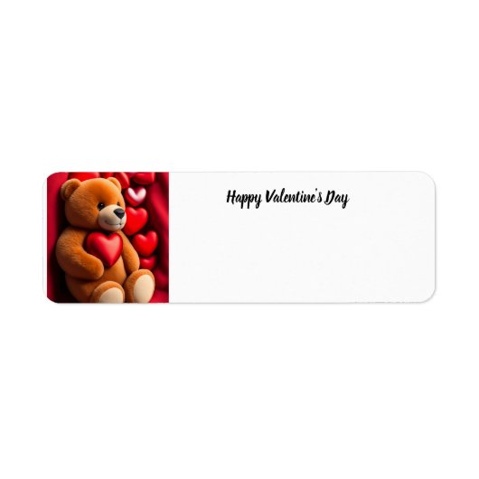 Valentine's day teddy bear Return Address Label (Vorne)