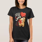 Valentine's day teddy bear with heart balloon T-Shirt (Vorderseite)
