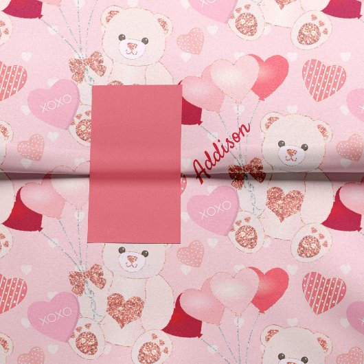 Valentine's Day Teddy Bear XOXO Herzmuster Seidenpapier