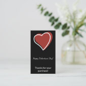 Valentine's Day Thanks for Your Purchase Visitenkarte (Stehend Vorderseite)