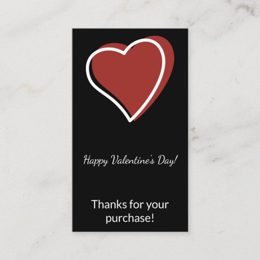 Valentine's Day Thanks for Your Purchase Visitenkarte (Vorderseite)