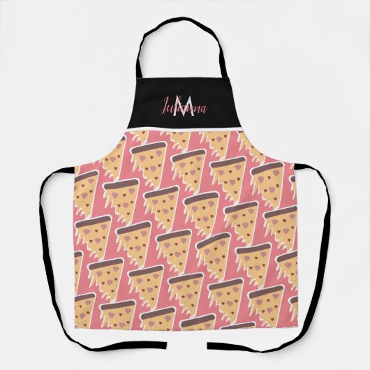 Valentine's Day Theme Herz Pizza Muster Schürze (Vorderseite)