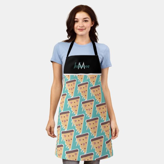 Valentine's Day Theme Herz Pizza Muster Schürze (Getragen)