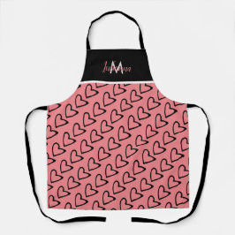 Valentine's Day Theme Herzenslanted Muster Schürze