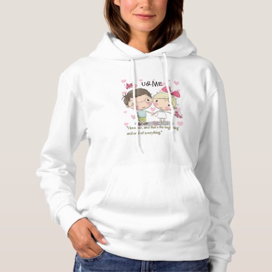 Valentine's Day Theme Paar Design Hoodie (Vorderseite)
