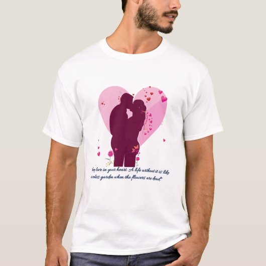 Valentine's Day Theme Paar Design T-Shirt (Vorderseite)