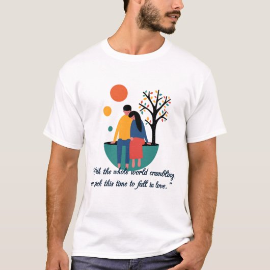 Valentine's Day Theme Paar Design T-Shirt (Vorderseite)