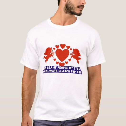 Valentine's Day Theme Paar Design T-Shirt (Vorderseite)