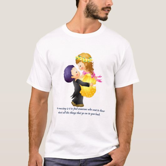 Valentine's Day Theme Paar Design T-Shirt (Vorderseite)