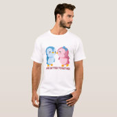 Valentine's Day Theme Paar Design T-Shirt (Vorne ganz)