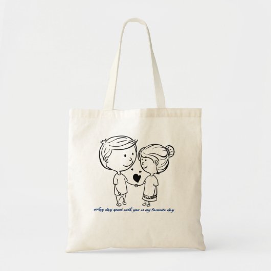 Valentine's Day Theme Paar Design Tragetasche (Vorne)