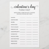Valentine's Day Think Fast, Think Quick Party Spie (Vorderseite)