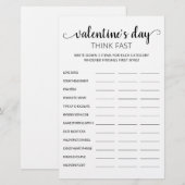 Valentine's Day Think Fast, Think Quick Party Spie (Vorne/Hinten)