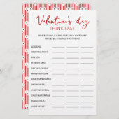 Valentine's Day Think Fast, Think Quick Party Spie (Vorne/Hinten)