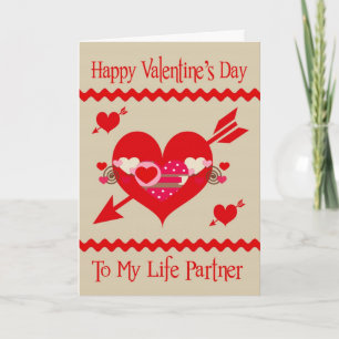 Valentine's Day To Life Partner Grußkarte Feiertagskarte