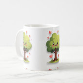 Valentine's Day Tree Red Hearts Mugs Kaffeetasse (Vorderseite Links)