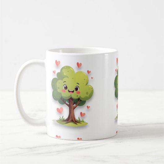 Valentine's Day Tree Red Hearts Mugs Kaffeetasse (Links)