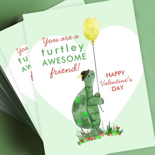 Valentine's Day Turtle Classroom Card Pack Telefonnummerkarte