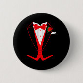 Valentine's Day Tuxedo Red Bow Tie Costume For Guy Button (Vorderseite)