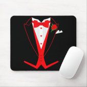 Valentine's Day Tuxedo Red Bow Tie Costume For Guy Mousepad (Mit Mouse)